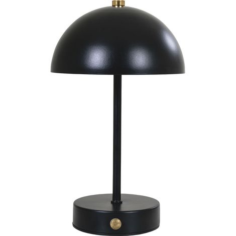 Lampada da tavolo Holt ricaricabile in metallo nero e ottone