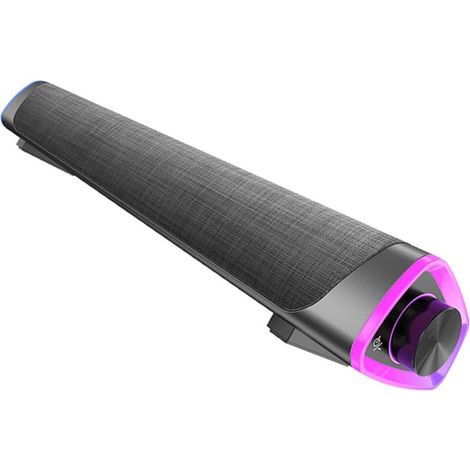 Haut-Parleur D'ordinateur Soundbar Noir 6w à Double Haut-Parleur Tissu, Réponse 25hz-20khz, Rapport Signal-bruit 80, Format Compact pour Bureau Maison (1/3)