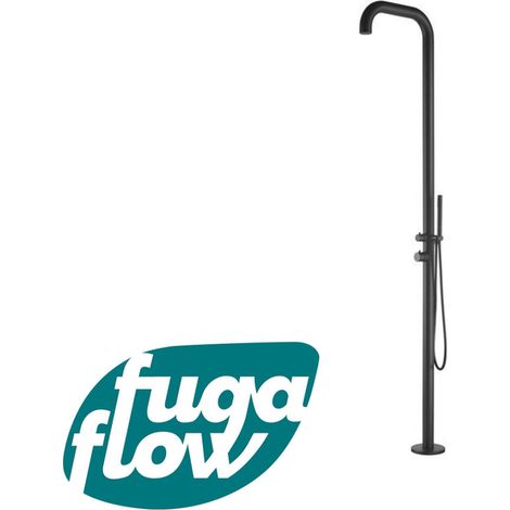 Fugaflow douche d'extérieur autoportante en acier inoxydable 316 douchette à main noir mat (1/5)