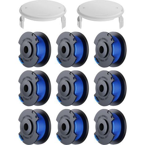 10 Pack Bobine Fil Coupe Bordure remplacements pour Ryobi One + AC14RL3A 18v 24v 40v Coupe Bordures, Bobine Ø 1,6mm, Longueur 30,17m (10 Bobine Fil Coupe Bordure,2 Couvercle) (1/5)