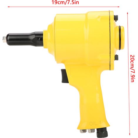Riveteuse pneumatique, riveteuse industrielle, capacité de rivetage : 2,4 mm-3,2 mm-4,0 mm-4,8 mm (Vente recommandée avec des clous : GS0944) (1/5)