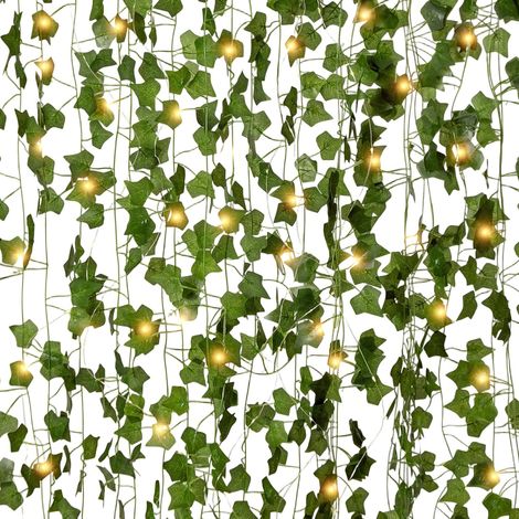 LN COZY CORNER Artificial Ivy Leaves Garland  Realistic Green Hanging Vines, Indoor & Outdoor Artificial Plants for Home, Garden, Wedding & Party Decoration (12, With light) (1/5)