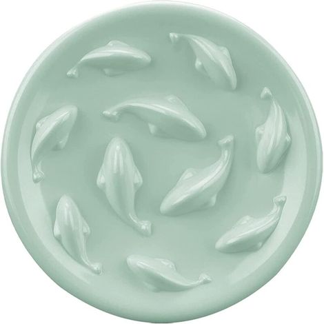 Slow Feeder Bowl for Cats and Small Dogs, Fish Pool Design, Fun Interactive Feeding Bowl for Healthy Diet, Made of Melamine Material (1/3)