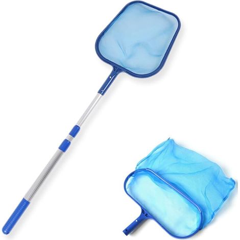 Lot De 2 Epuisette Piscine, épuisettes Surface Pour Filets Fond Kit Nettoyage Piscine Avec Manche Telescopique 105cm, Accessoire Spa, Source Chaude (Kit) - (1/5)