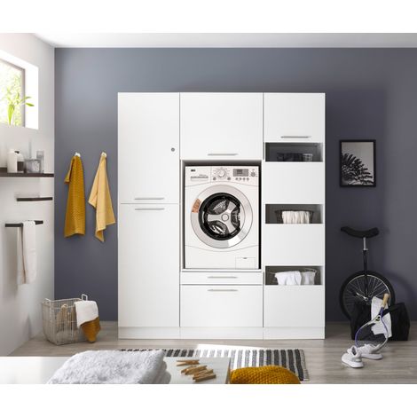 Mobile Lavatrice Mobile Asciugatrice Mobile Lavanderia 167 cm Bianco Clara Respecta (1/3)