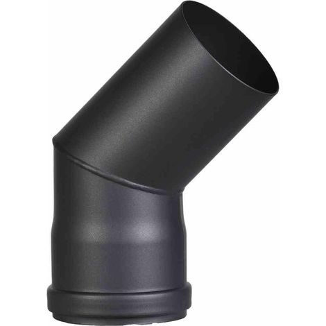 Pelletbogen 80 mm, 45° o.Tür 1,2 mm, Stahl, lackiert, SW (1/3)