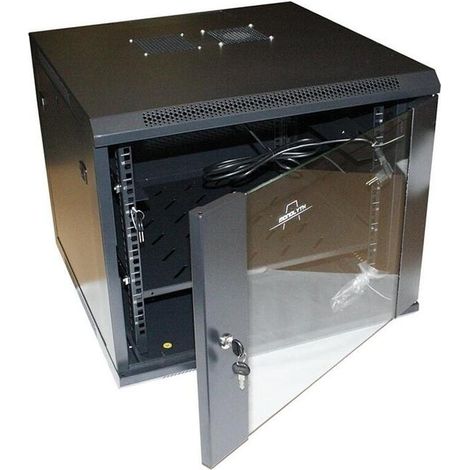 Monolyth SH6612 Rack mural de 19" 12U 600x600x635mm SPCC puerta de cristal de acero