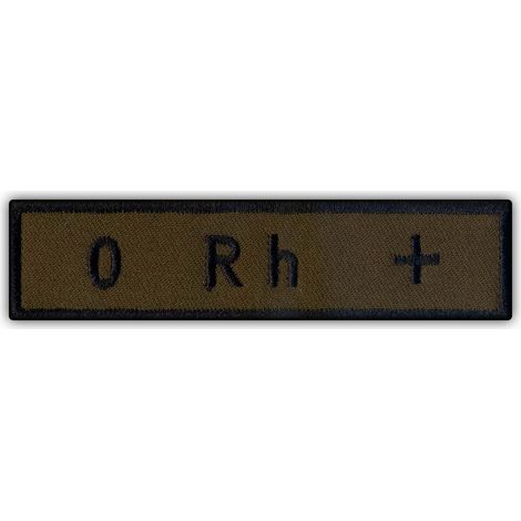 Patchion Blutgruppe 0 Rh + - Selbstklebende Rückseite - Gestickter Aufnäher/Abzeichen/Emblem