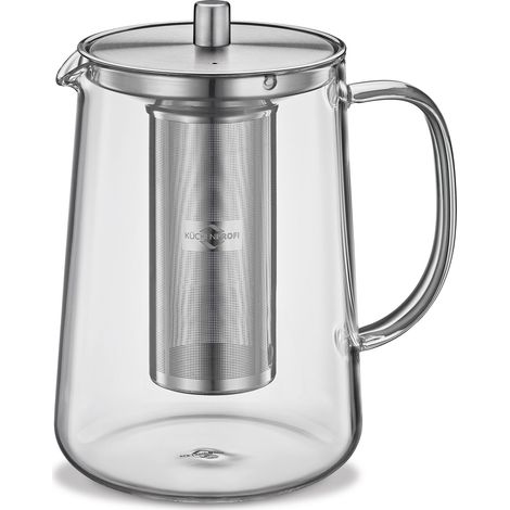 Tetera Kuchenprofi Assam con infusor, vidrio de borosilicato/acero inoxidable, 1,2 L (1/5)