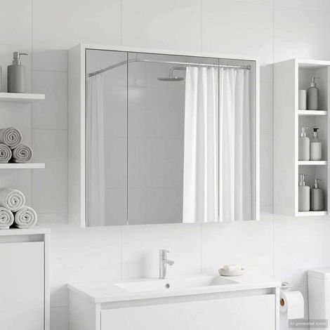 vidaXL Mobiletto per specchio da bagno Bianco 73,5 x 16 x 62,5 cm