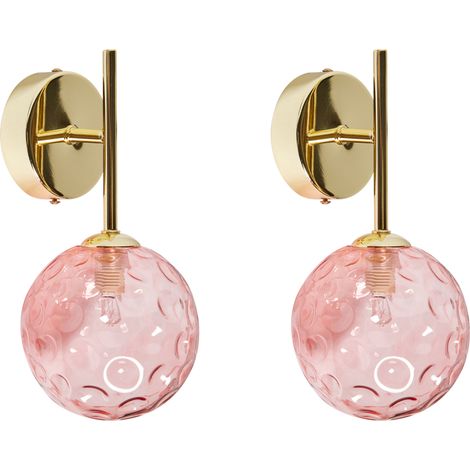 Conjunto de 2 lámparas de pared modernas Glam Hierro y Cristal Anadyr Dorado Rosa (1/5)