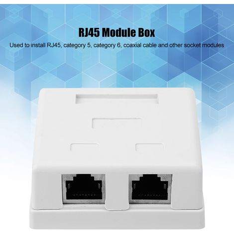 Boîtier de module réseau double port de bureau Cat.6 Cologne-6 blindé RJ45-8P8C intégré (1/5)