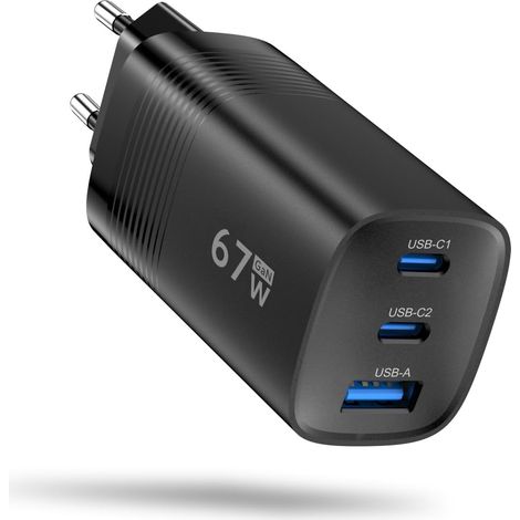 Chargeur USB C 67W, 3 Ports Chargeur Rapide USB C avec PD3.0 et PPS (1/5)