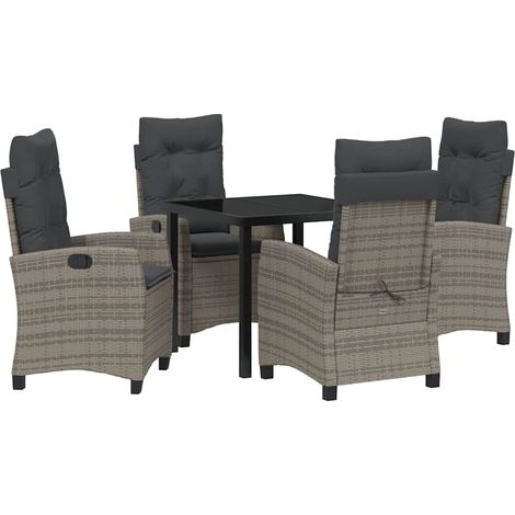 Maison Exclusive - Conjunto de Comedor de Jardín 5 pcs Gris ratán (1/5)