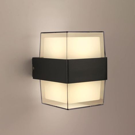 Applique Murale Extérieur 2×5W LED éclairage Mural IP65 étanche Luminaires Extérieur Mural Blanc Chaud 3000K haut et bas 750LM Noir pour Intérieur Chambre Maison Couloir Salon Jardin Terrasse (1/5)