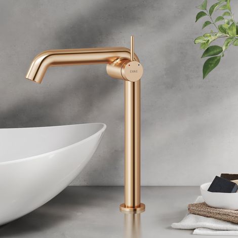 Robinet de salle de bain or rose, 332 x 220 x 76 mm, en laiton, cartouche en céramique, robinet de salle de bain, robinet avec aérateur, mitigeur de lavabo, installation facile (1/5)