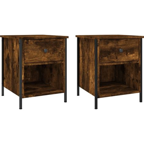 Maison Exclusive - Nachttische 2 Stk. Räuchereiche 40x42x50 cm Ho
