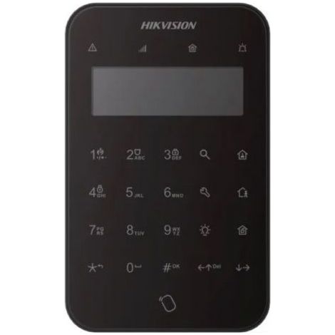 DS-PK1-LT-WE Tastiera LCD wireless bidirezionale a 868 MHz con lettore tag integrato Hikvision Ax Pro nero
