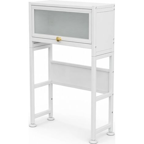 Étagère de rangement au-dessus des toilettes blanc modèle 6
