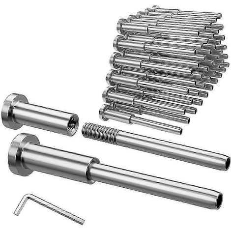 Kit de garde-corps à câbles - 20 pièces - Embouts de goujons sertis récepteurs en acier inoxydable T316 de 3,2 mm (1/8 po) pour câbles métalliques de 50,8 mm x 50,8 mm (2 po x 2 po) - Po-SHZNV (1/5)