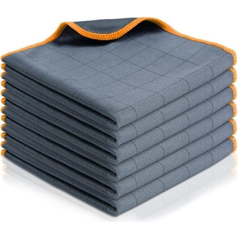 Chiffon Magique Microfibre Carbone 400GSM,Serviette Sans Trace Absorbant Polissage,Lingette Essuie Vitre Verre Lunette Vaisselle (1/4)