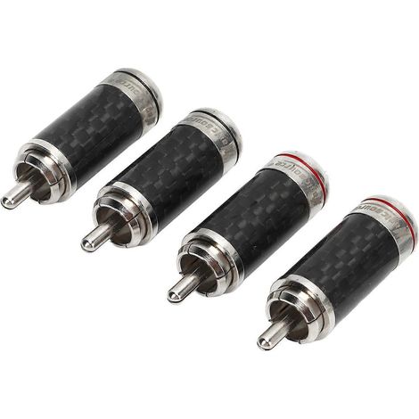 Lot de 4 adaptateurs RCA mâles métalliques pour câble audio-vidéo, transmission de signal puissante, connexion haut-parleurs, 40 m