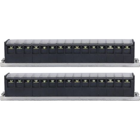 Jeu de 2 borniers à vis 30A 660V, barrette double rangée pour éclairage de pont, tunnel et distribution électrique (1/5)