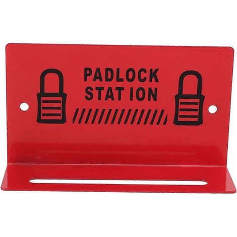 Station de gestion de cadenas de sécurité murale en acier allié rouge pour 58 cadenas (1/5)