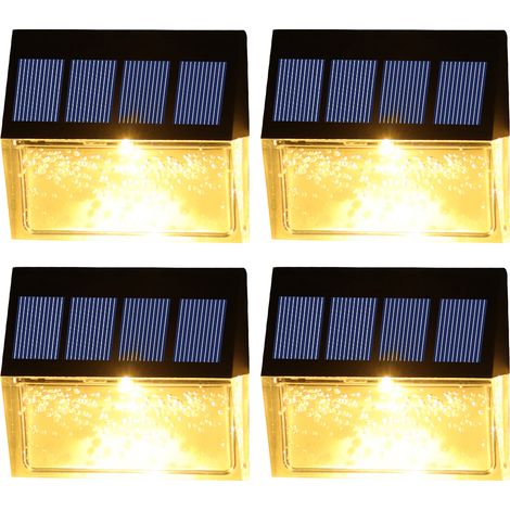 Lot de 4 lampes solaires papillons, appliques murales à LED pour décoration extérieure, éclairage d'ambiance étanche IP65, idéal pour cour, allée, jardin ou escaliers. (1/5)