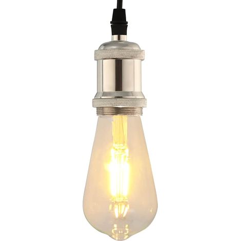 Lampenfassungen 2 Stk. Satin-Nickel E27