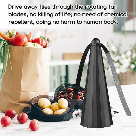 Tragbarer Fliegenabwehrventilator mit flexiblen Armen, Tischgerät, 2 Stromversorgungsoptionen (USB/Batterien) für den Innen- und Außenbereich, 24,5 cm, ABS