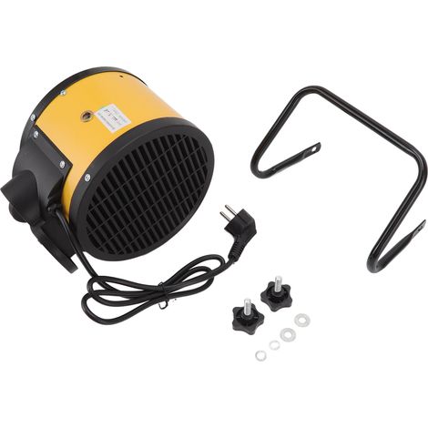 Radiateur soufflant portable industriel stable électrique 220V 2000W jaune pour terrasse, chauffage d'air avec prise UE (1/5)