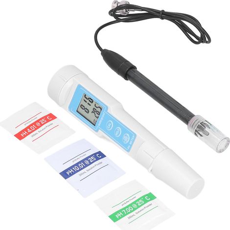 Digitales pH-Messgerät mit LCD-Anzeige, präziser Stift zur Messung von Wasserqualität, Temperatur und Säuregehalt, hochpräzises tragbares Analysegerät (1/5)