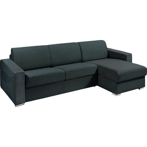Divano letto angolare reversibile express in Tessuto Verde abete Letto 160 cm con doghe larghe Materasso 14 cm - CALITO