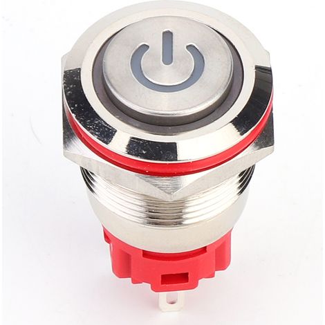Metal Push Button Switch DC930V 19mm 1NO 1NC Self Locking Switch with Light Yellow(Ring Power Lamp High Head Self locking ) (1/5)