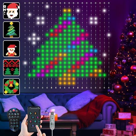 Rideau Lumineux LED Intelligent 2 x 2 m 400 LED, 100 Modes Dynamiques Musique, App Télécommande IP65 Noël (1/5)