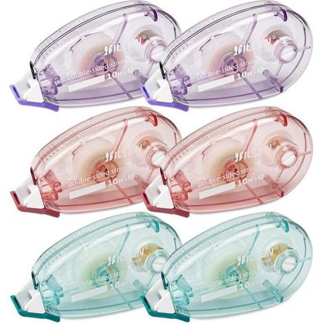 6pcs Roller de Colle Double Face, Rouleaux de Ruban Transparent (1/4)