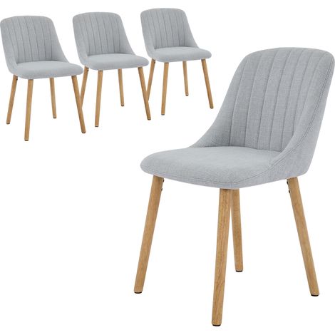 LOT DE 4 - CHAISE DE SALLE A MANGER -Scandinave-GRIS (1/5)