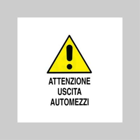 Cartello Attenzione Uscita Automezzi 40 x 60 cm 10 Pezzi (1/4)
