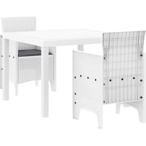 Ensemble de salle à manger pour jardin 3 pcs,Salon de jardin Blanc Rattan Polt CFW14880 (1/5)