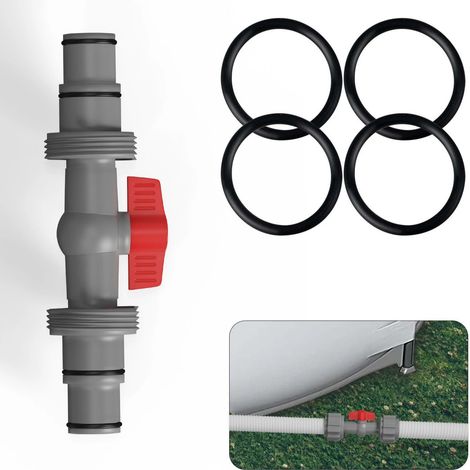2 raccords en T de 3,8 cm à 3,8 cm pour tuyau de piscine, double adaptateur anti-fuite pour accessoires de piscine hors sol et filtre de piscine (1/5)