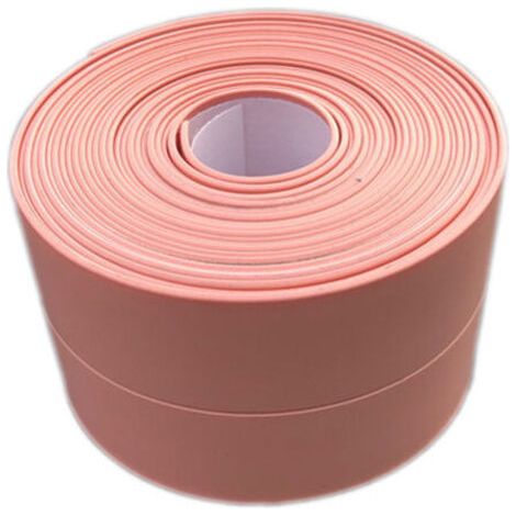 (2 Stück Rosa) Flexible Sockelleiste - Abschlussleiste für Küche und Bad 22mm 3,2m, Selbstklebende Dichtung, Flexible Faltleiste, Dichtungsleiste FLITI