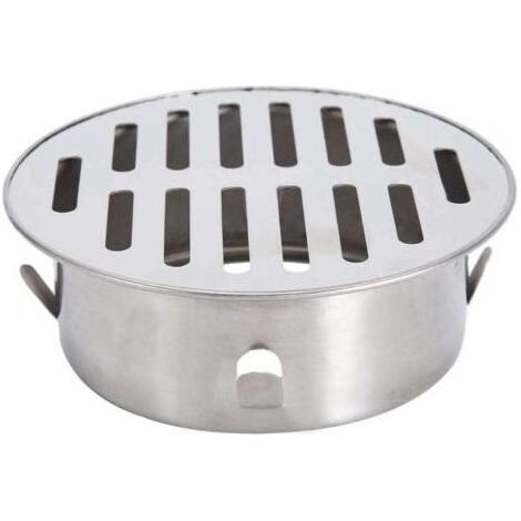 Siphon de Sol en Acier Inoxydable, Balcon Évier Rond Anti-Blocage Siphon de Sol Amovible pour Jardin Extérieur Tuyau d'Évacuation Tuyau d'Échappement Toit Balcon Utilisation(110 Flat Mouth) (1/5)