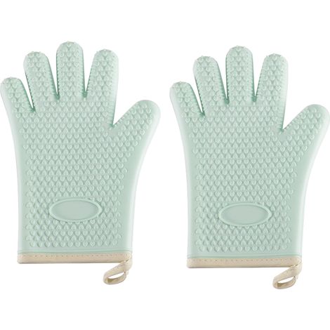 Gants De Cuisine En Silicone - Résistants À La Chaleur Jusqu'à 260 °C - Pour Four Barbecue Cuisson Boulangerie - Lot De 2 (1/5)