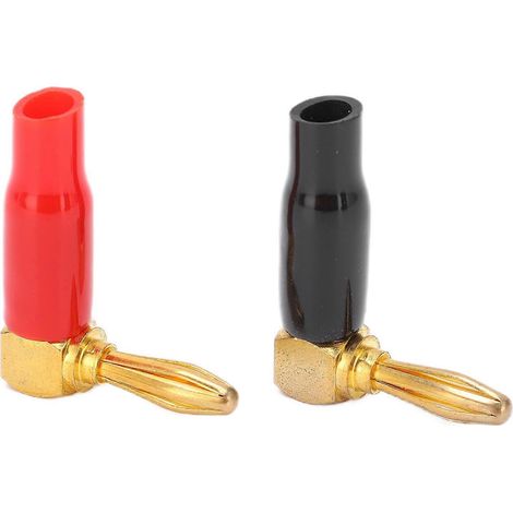 fiches bananes coudées U45 de 4 mm (90°) Accessoires Rouge Noir