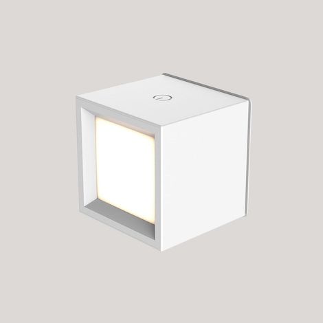 Kabellose Wandlampe LED Touch Dimmer quadratisch B: 7,5 cm klein Akku Wandleuchte innen ohne Bohren (1/4)