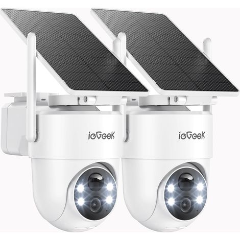 ieGeek 2K/3MP Solar-Überwachungskamera für den Außenbereich: Kamera mit Akku, 2,4-GHz-WLAN 360°-PTZ-Kamera für die Außenüberwachung, einfache Installation, PIR-Bewegungsmelder, Farbnachtsicht, Zwei-W (1/5)