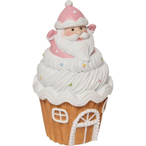 Déco de Noël Cupcake Père Noël H 21 cm - Feeric Christmas (1/2)