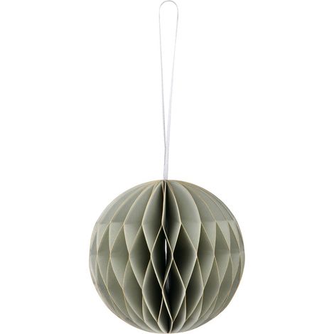 GASPER Weihnachtsanhänger Kugel Grau mit Magnetverschluss Ø 10 cm - Papier