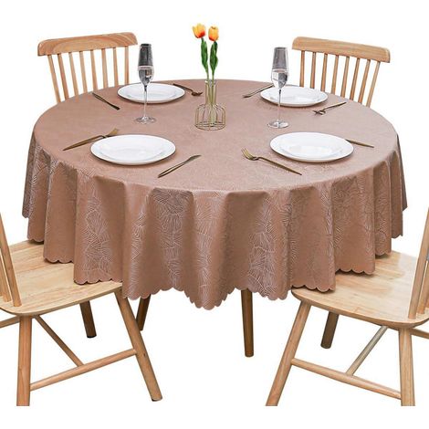 Nappe ronde anti-taches, imperméable, Ø 240 cm, Marron clair